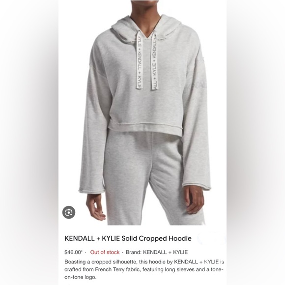 KENDALL & KYLIE light grey oversized hoodie, approx size L/XL - Picture 3 of 13